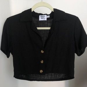 Princess Polly Linen Crop Top